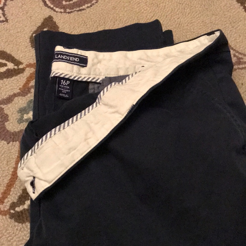Lands End Navy Khaki Slacks